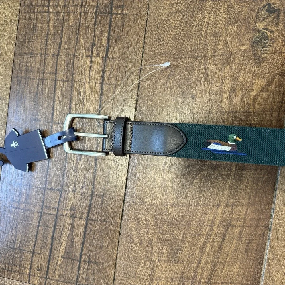 New Penguin Men's Size 34 Green Duck Belt MSRP $60 Golf NWT